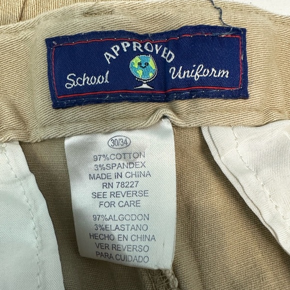Boys School Approved Uniform Tan Khaki Slacks Dress Pants 30/34 - Picture 3 of 3
